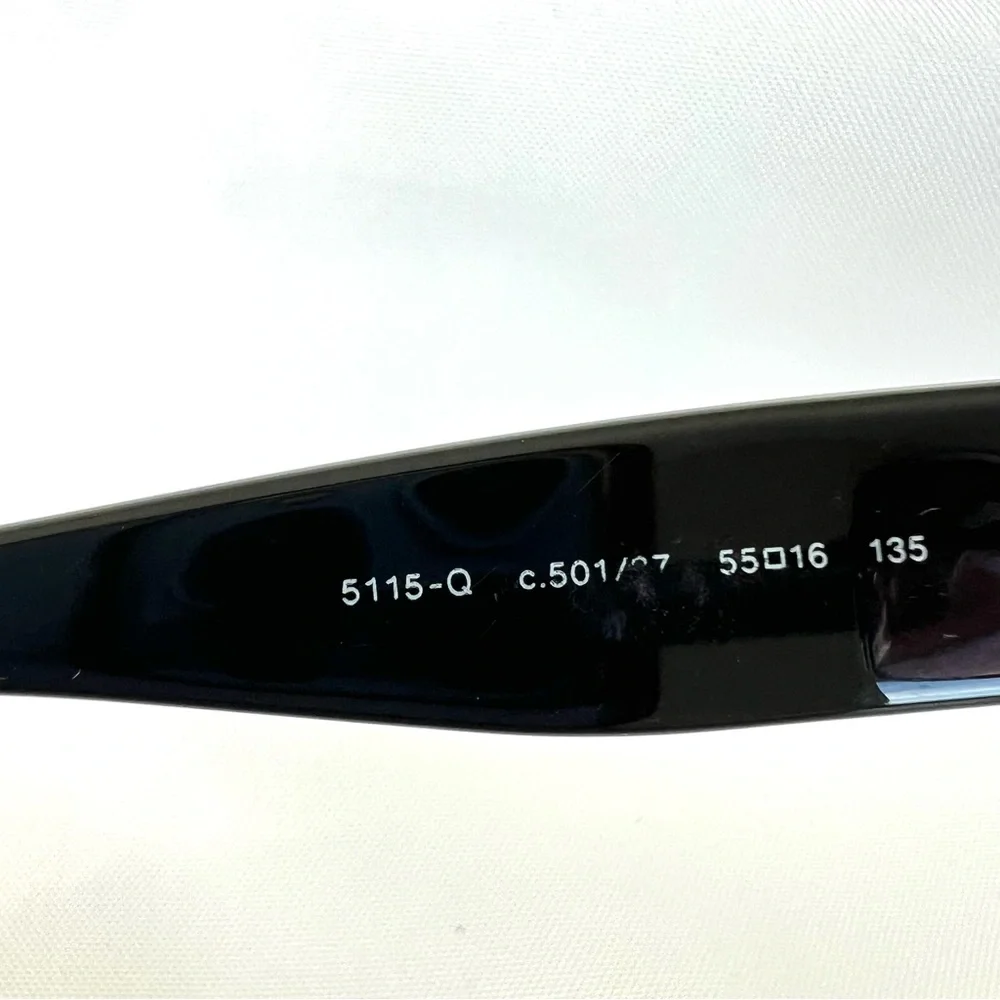CHANEL 5115-Q c.501/87 Rectangle Curved Lens Black CC Frame Prescription Glasses